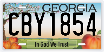 GA license plate CBY1854