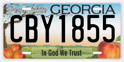 GA license plate CBY1855