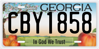 GA license plate CBY1858