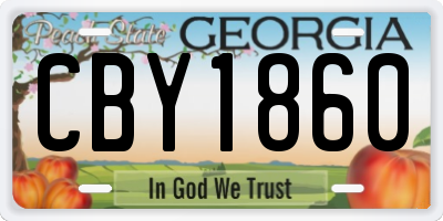GA license plate CBY1860