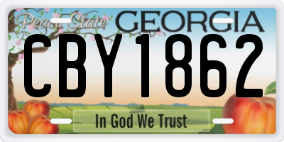 GA license plate CBY1862
