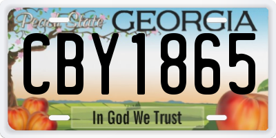 GA license plate CBY1865