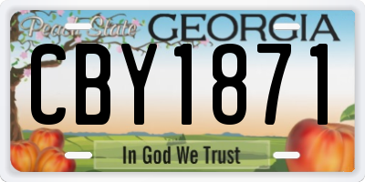 GA license plate CBY1871