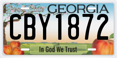 GA license plate CBY1872