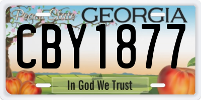 GA license plate CBY1877