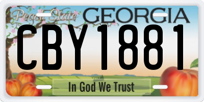 GA license plate CBY1881