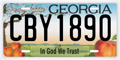 GA license plate CBY1890