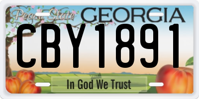 GA license plate CBY1891