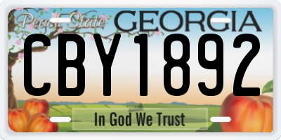 GA license plate CBY1892