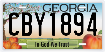 GA license plate CBY1894