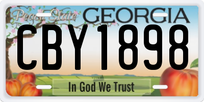GA license plate CBY1898