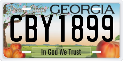 GA license plate CBY1899