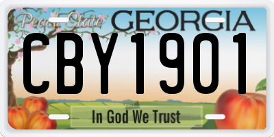 GA license plate CBY1901