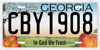 GA license plate CBY1908