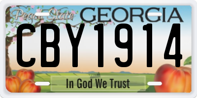 GA license plate CBY1914