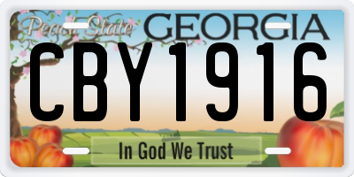 GA license plate CBY1916