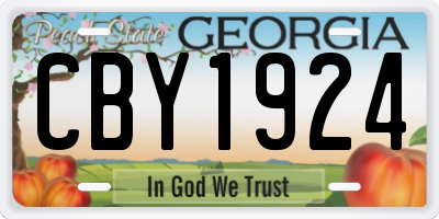 GA license plate CBY1924