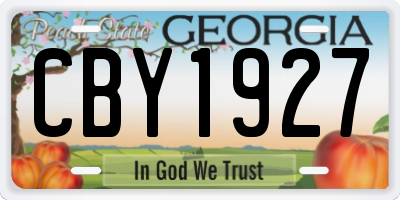 GA license plate CBY1927