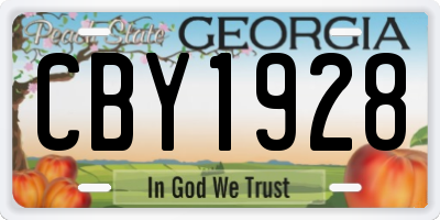 GA license plate CBY1928