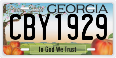 GA license plate CBY1929