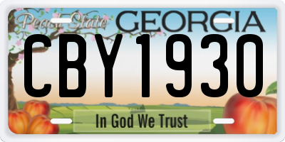 GA license plate CBY1930