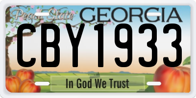 GA license plate CBY1933