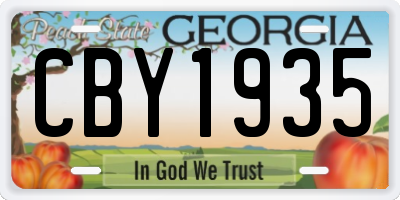 GA license plate CBY1935