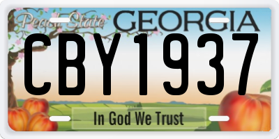 GA license plate CBY1937