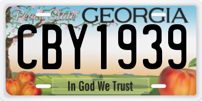 GA license plate CBY1939