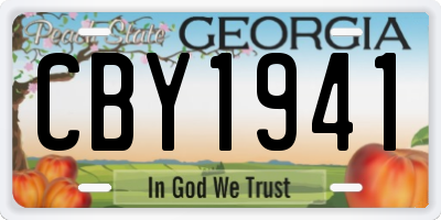 GA license plate CBY1941
