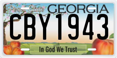 GA license plate CBY1943