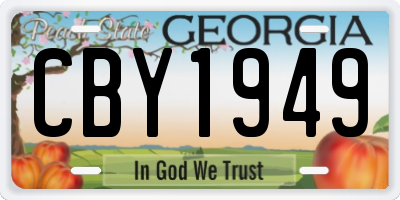 GA license plate CBY1949