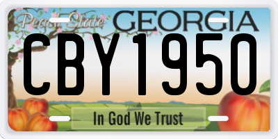 GA license plate CBY1950