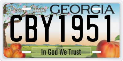 GA license plate CBY1951