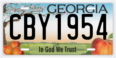 GA license plate CBY1954