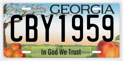 GA license plate CBY1959