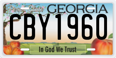 GA license plate CBY1960