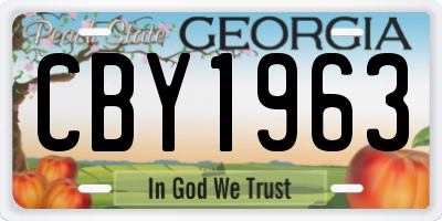 GA license plate CBY1963