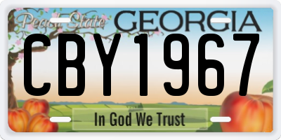 GA license plate CBY1967