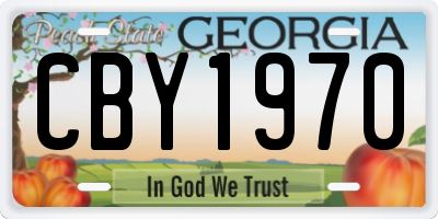 GA license plate CBY1970