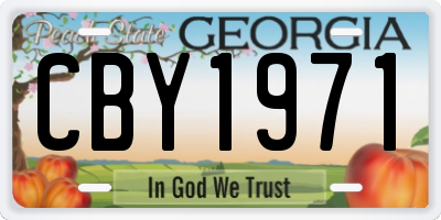 GA license plate CBY1971