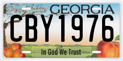 GA license plate CBY1976