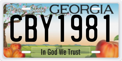 GA license plate CBY1981