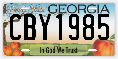 GA license plate CBY1985
