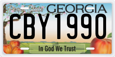 GA license plate CBY1990