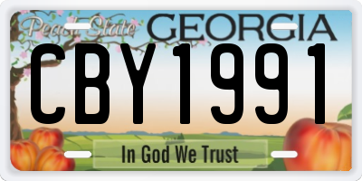 GA license plate CBY1991