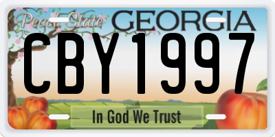 GA license plate CBY1997