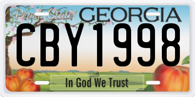 GA license plate CBY1998