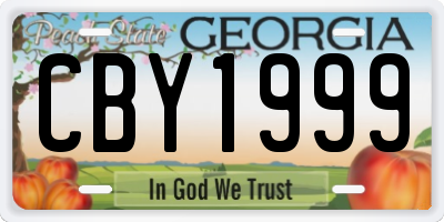 GA license plate CBY1999