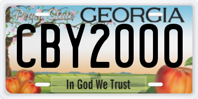 GA license plate CBY2000